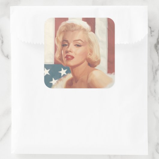 Marilyn Flag Quadratischer Aufkleber (Tasche)