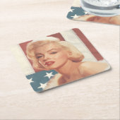 Marilyn Flag Rechteckiger Pappuntersetzer (angewinkelt)