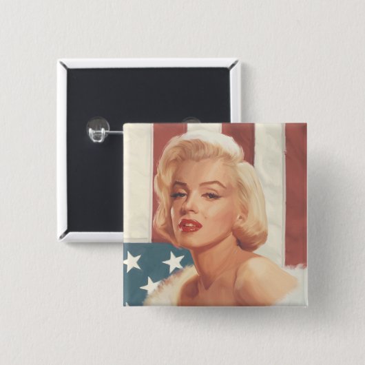 Marilyn-Flagge Button (Vorne & Hinten)