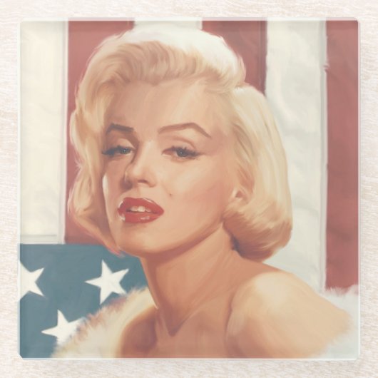 Marilyn-Flagge Glasuntersetzer (Vorderseite)