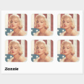 Marilyn Flagge Quadratischer Aufkleber (Blatt)