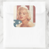 Marilyn Flagge Quadratischer Aufkleber (Tasche)