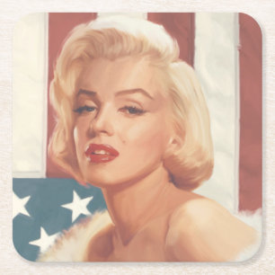 Marilyn-Flagge Rechteckiger Pappuntersetzer