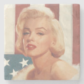 Marilyn-Flagge Steinuntersetzer (Vorderseite)