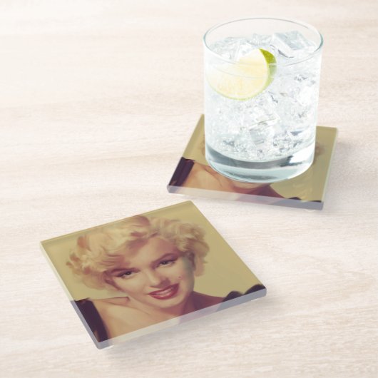 Marilyn im Schwarzen Glasuntersetzer (Schrägansicht)