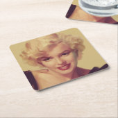 Marilyn im Schwarzen Rechteckiger Pappuntersetzer (angewinkelt)