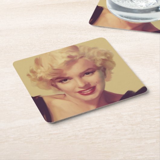 Marilyn im Schwarzen Rechteckiger Pappuntersetzer (angewinkelt)