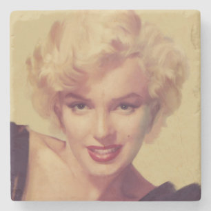Marilyn in Schwarz Steinuntersetzer