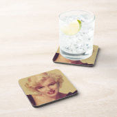 Marilyn in Schwarz Untersetzer (Rechte Seite)