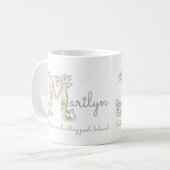Marilyn Letter M dekorativer Name mit Bedeutung Ta Kaffeetasse (Vorderseite Links)