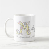 Marilyn Letter M dekorativer Name mit Bedeutung Ta Kaffeetasse (Links)