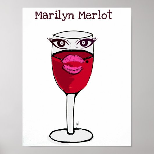 Marilyn Merlot Red Wine Glass Print Poster (Vorne)