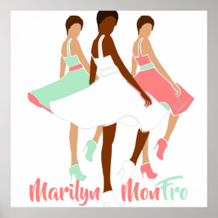 Marilyn MonFRO AFRoCA Afro Africa Black Woman Poster
