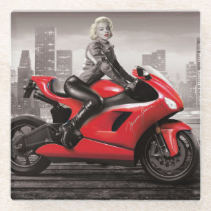 Marilyn Motorrad Glasuntersetzer