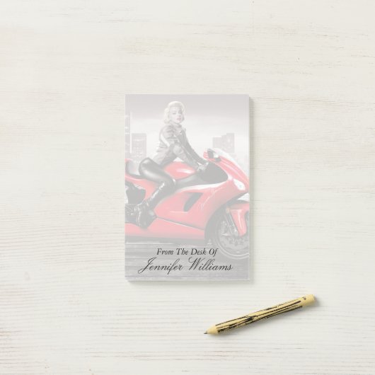 Marilyn Motorrad Post-it Klebezettel (Auf Schreibtisch)