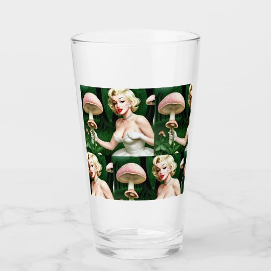 Marilyn mushroom fun Zuhause decore Glas (Vorderseite)