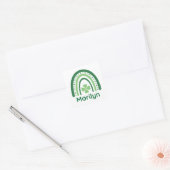 Marilyn Name Clover Boho Rainbow Quadratischer Aufkleber (Umschlag)