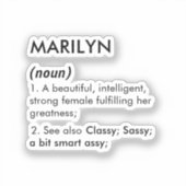 Marilyn name, Editable name, Custom name Aufkleber (Vorderseite)