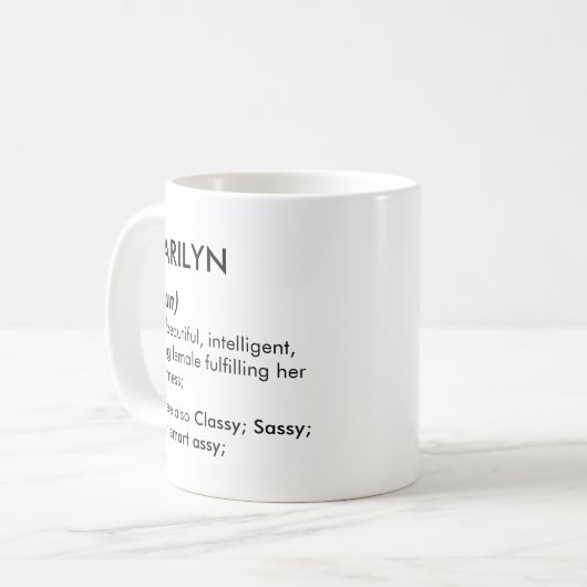 Marilyn name, Editable name, Custom name Kaffeetasse (Vorderseite Links)