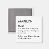 Marilyn name, Editable name, Custom name Magnet (Vorderseite/Rückseite)