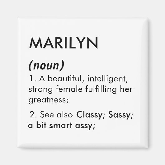 Marilyn name, Editable name, Custom name Magnet (Vorne)