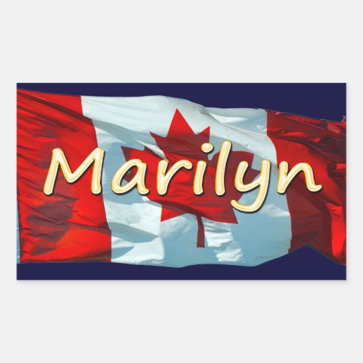 MARILYN Name & kanadische Flagge Persönliche Stick Rechteckiger Aufkleber (Vorderseite)