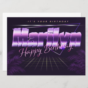 Marilyn Name Vorname lila retro Karte Geburtstag