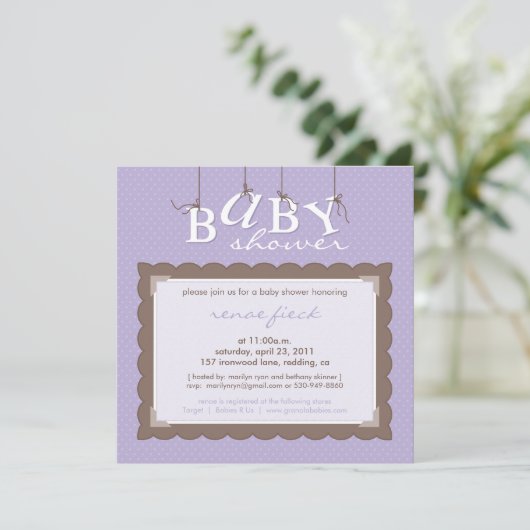 marilyn ryan :: BABY SHOWER ERSUCHT Einladung (Stehend Vorderseite)