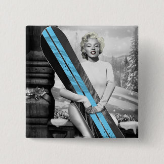 Marilyn Snowboard Button