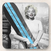 Marilyn Snowboard Getränkeuntersetzer (Vorderseite)