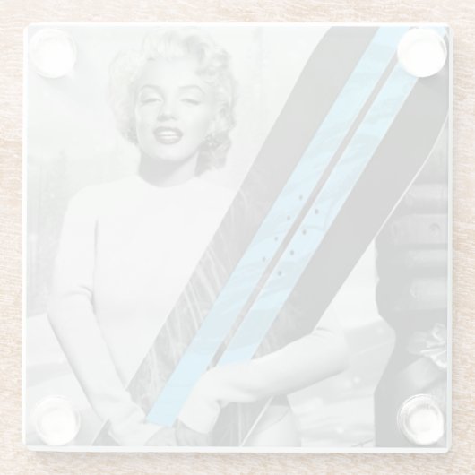 Marilyn Snowboard Glasuntersetzer (Rückseite)