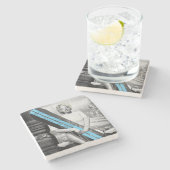 Marilyn Snowboard Steinuntersetzer (Seitenansicht)