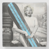 Marilyn Snowboard Steinuntersetzer (Vorderseite)