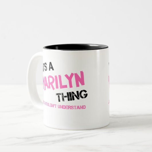Marilyn, was man T - Shirt nicht verstehen würde Zweifarbige Tasse (Vorderseite Links)