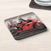 Marilyns Motorrad Getränkeuntersetzer (Linke Seite)