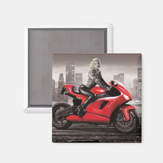 Marilyn's Motorrad Magnet (Vorderseite/Rückseite)