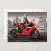 Marilyn's Motorrad Postkarte (Vorne/Hinten)