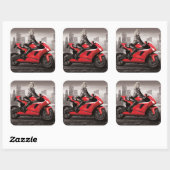 Marilyn's Motorrad Quadratischer Aufkleber (Blatt)