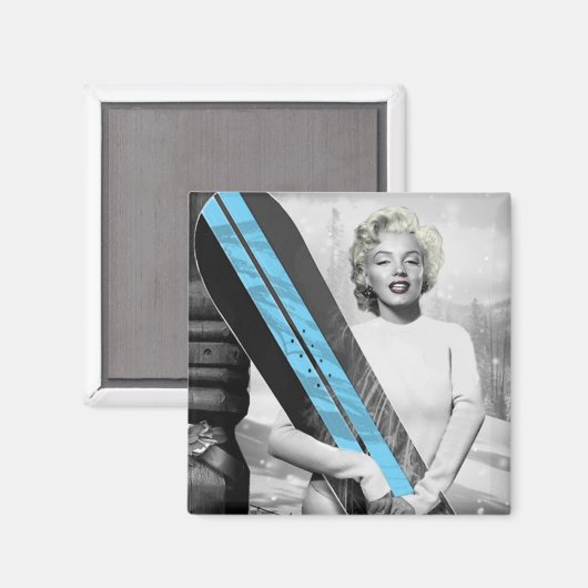 Marilyn's Snowboard Magnet (Vorderseite/Rückseite)