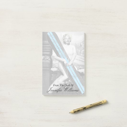 Marilyn's Snowboard Post-it Klebezettel (Auf Schreibtisch)