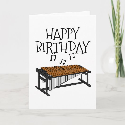 Marimba Birthday Card Percussionist Musiker Dankeskarte (Vorderseite)