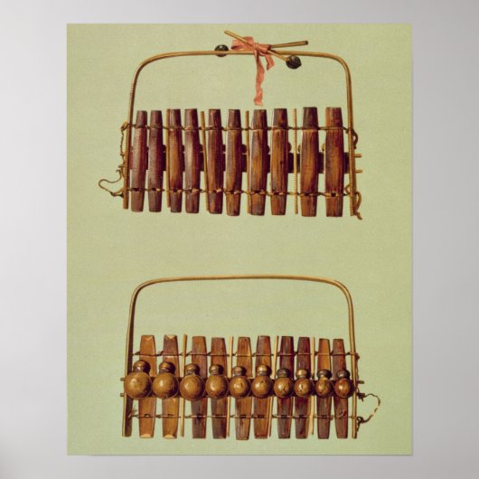 Marimba, front and back views, South African, from Poster (Vorne)