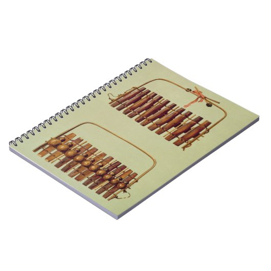 Marimba, Front und hintere Ansichten, Notizblock (Linke Seite)