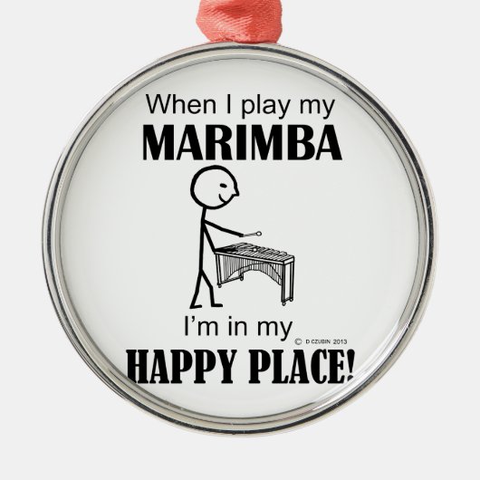 Marimba Happy Place Ornament Aus Metall (Vorne)