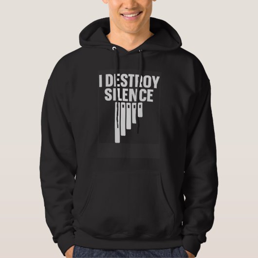 Marimba Instrument I Destroy Silence Hoodie (Vorderseite)