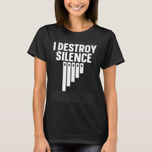 Marimba Instrument I Destroy Silence T-Shirt (Vorderseite)