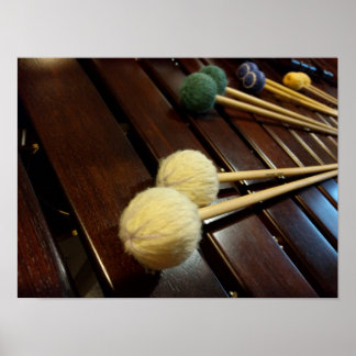 Marimba Mallets auf Marimba Poster