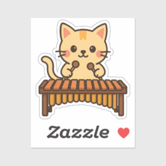 Marimba-Schlegel-Katzenkunst Aufkleber