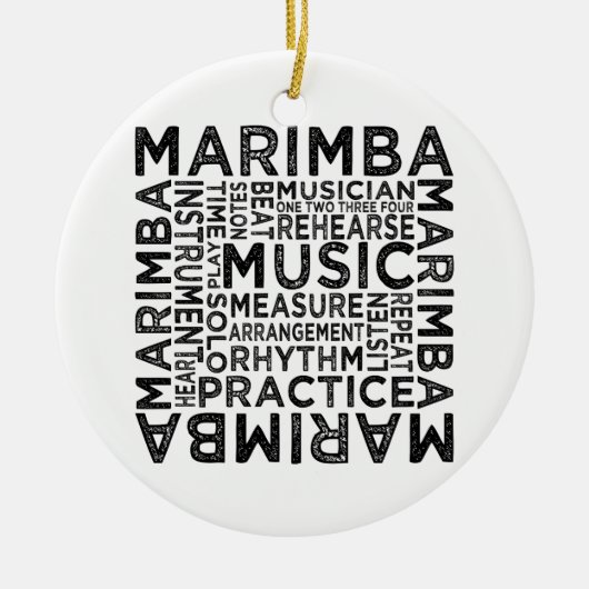 Marimba Typografie Keramik Ornament (Vorne)