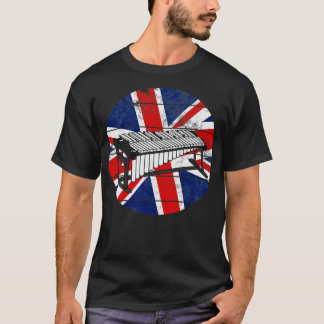 Marimba UK Flag Großbritannien Marimist Percussion T-Shirt